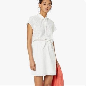 NWT Eyelet Collared Tie-Front Dress